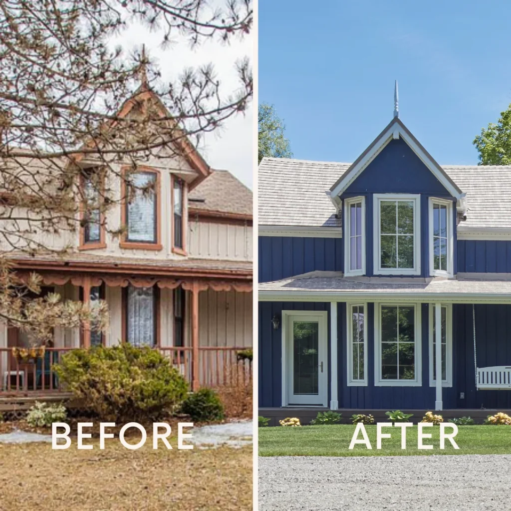 Before and after painting